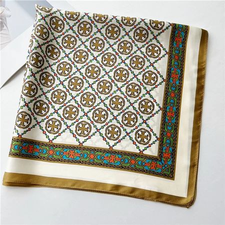 New 68cm 100% Silk Scarf, Chain Pattern Silk Neckscarf