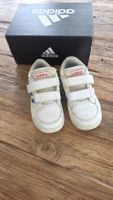 Adidas Kinder Turnschuhe Gr. 26, Klettverschluss, Weiss/Blau