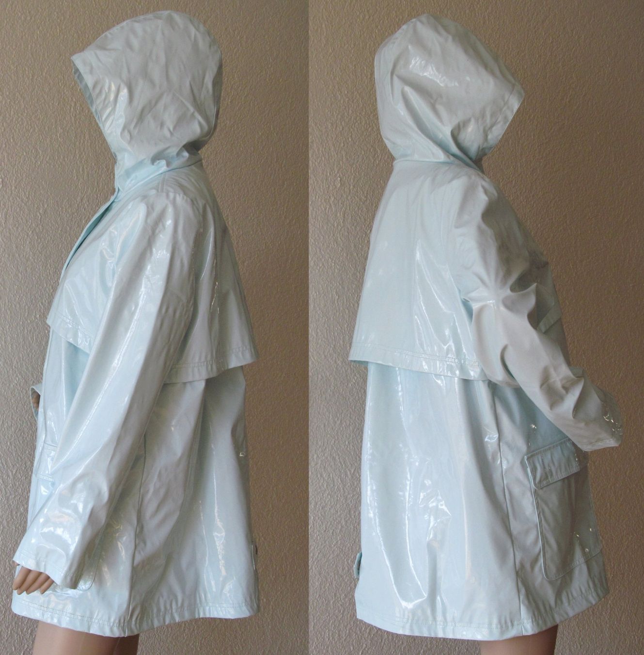 Asos Cappotti: eisblau hellblauer Lackmantel Regenmantel Asos Gr.42 – Usato da Münchenbuchsee venduto da lu-99 2