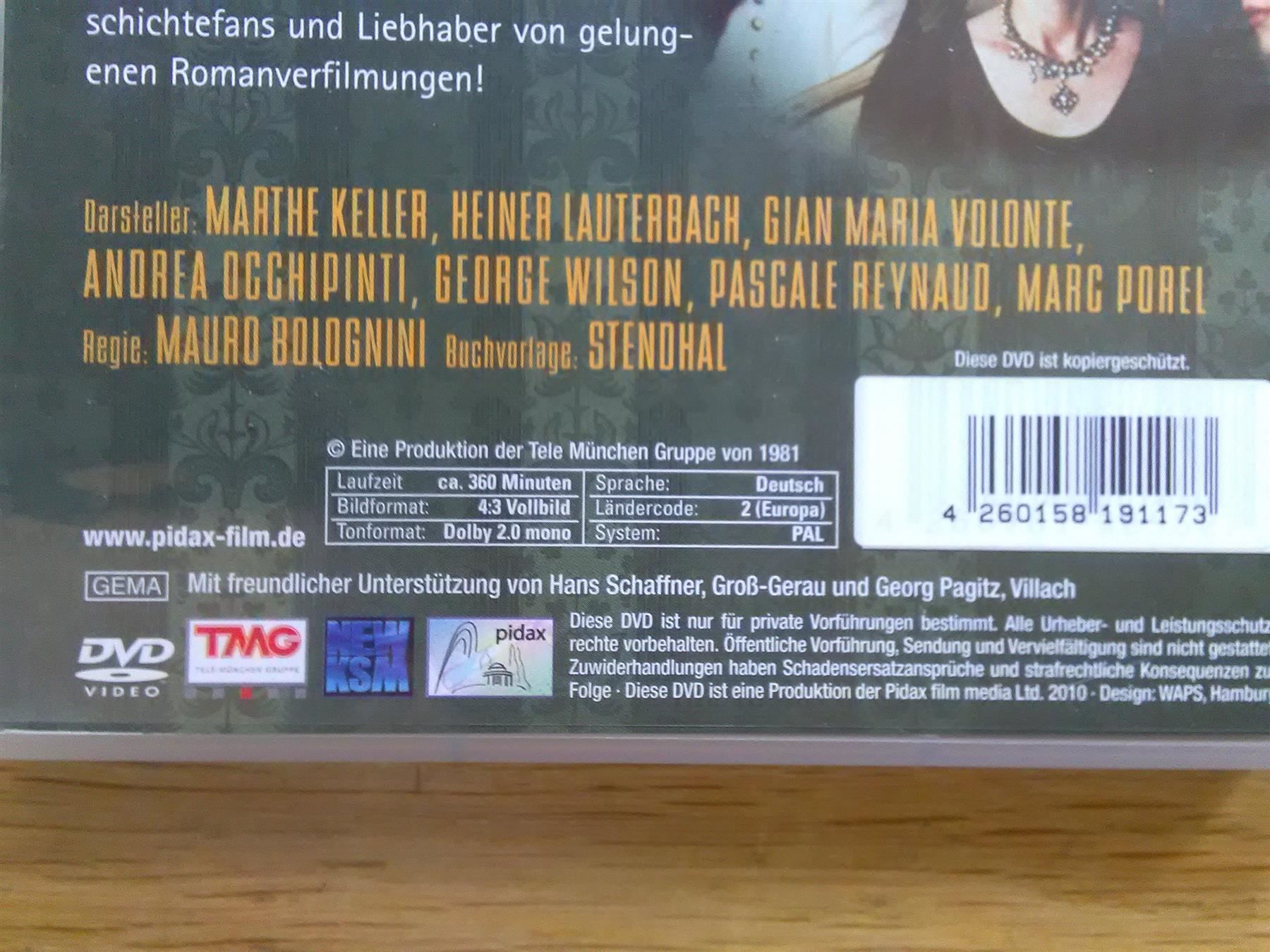 Alle DVDs: Die Karthause von Parma              > 6'Teiler (3-DVD's) < – Gebraucht aus St. Gallen von elk2021 3