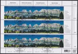2017, Nr.1632-1635 (Churfirsten) Zierbogen Ersttags-Stempel.