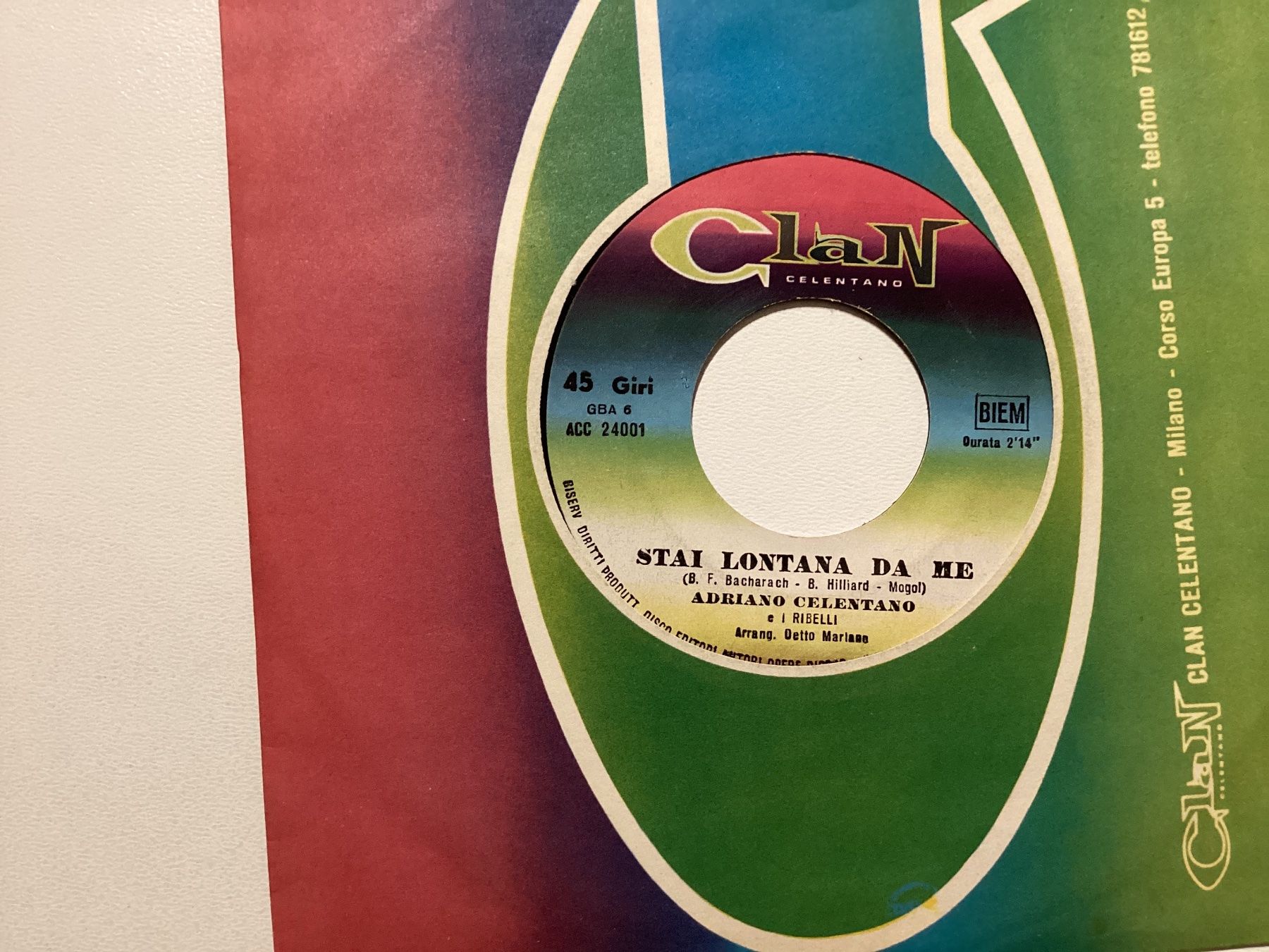Dischi in vinile: Adriano Celentano Single - Stai Lontana Da Me – Usato da Gutenswil venduto da Hamzian 1