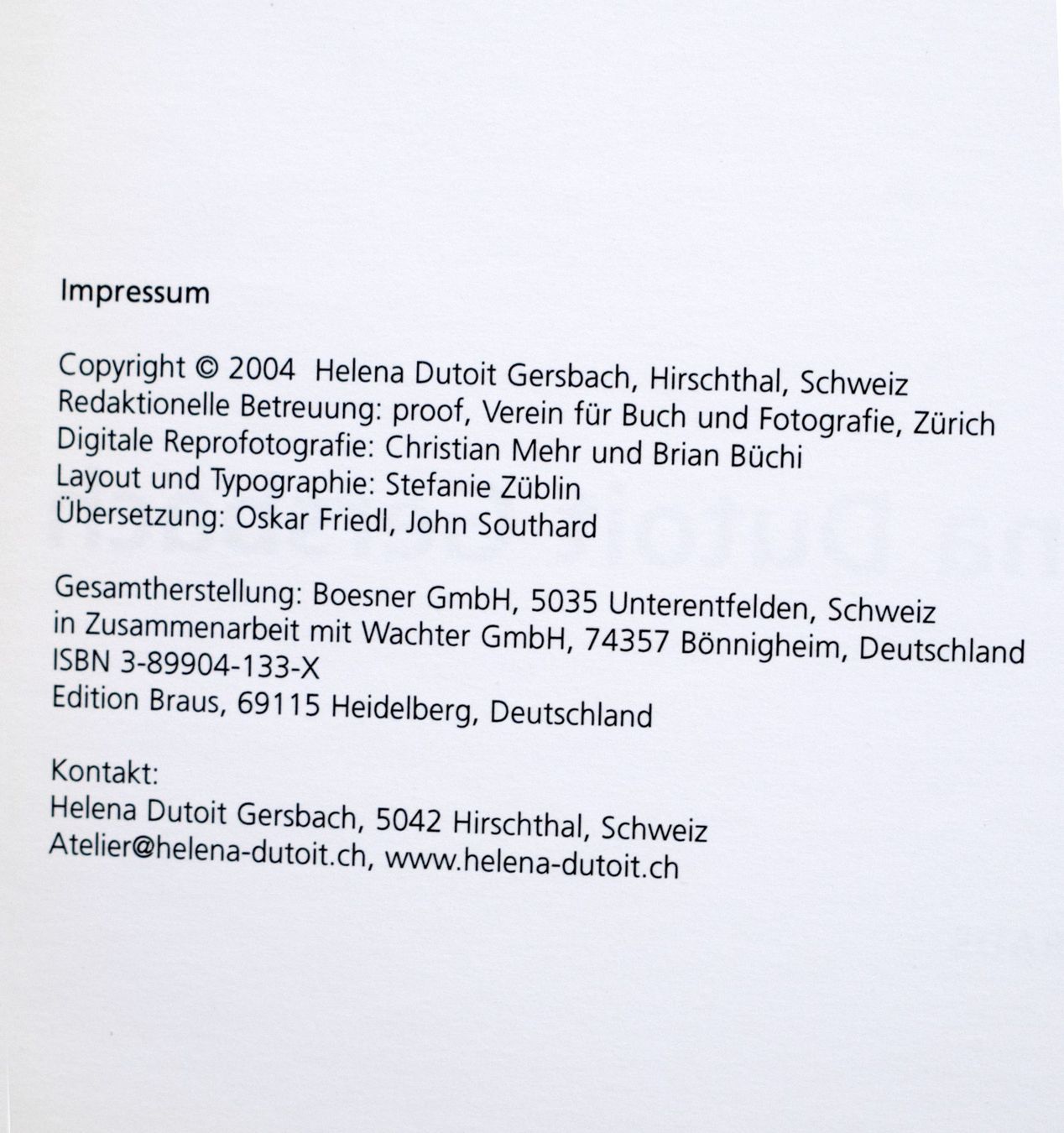 Libri: Dutoit Gersbach Helena Edition Braus 2004 Hirschthal Argau – Nuovo (secondo la descrizione) da Zürich venduto da Kunstvoll 8