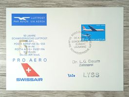 TR12 Enveloppe + Timbre Suisse 1969