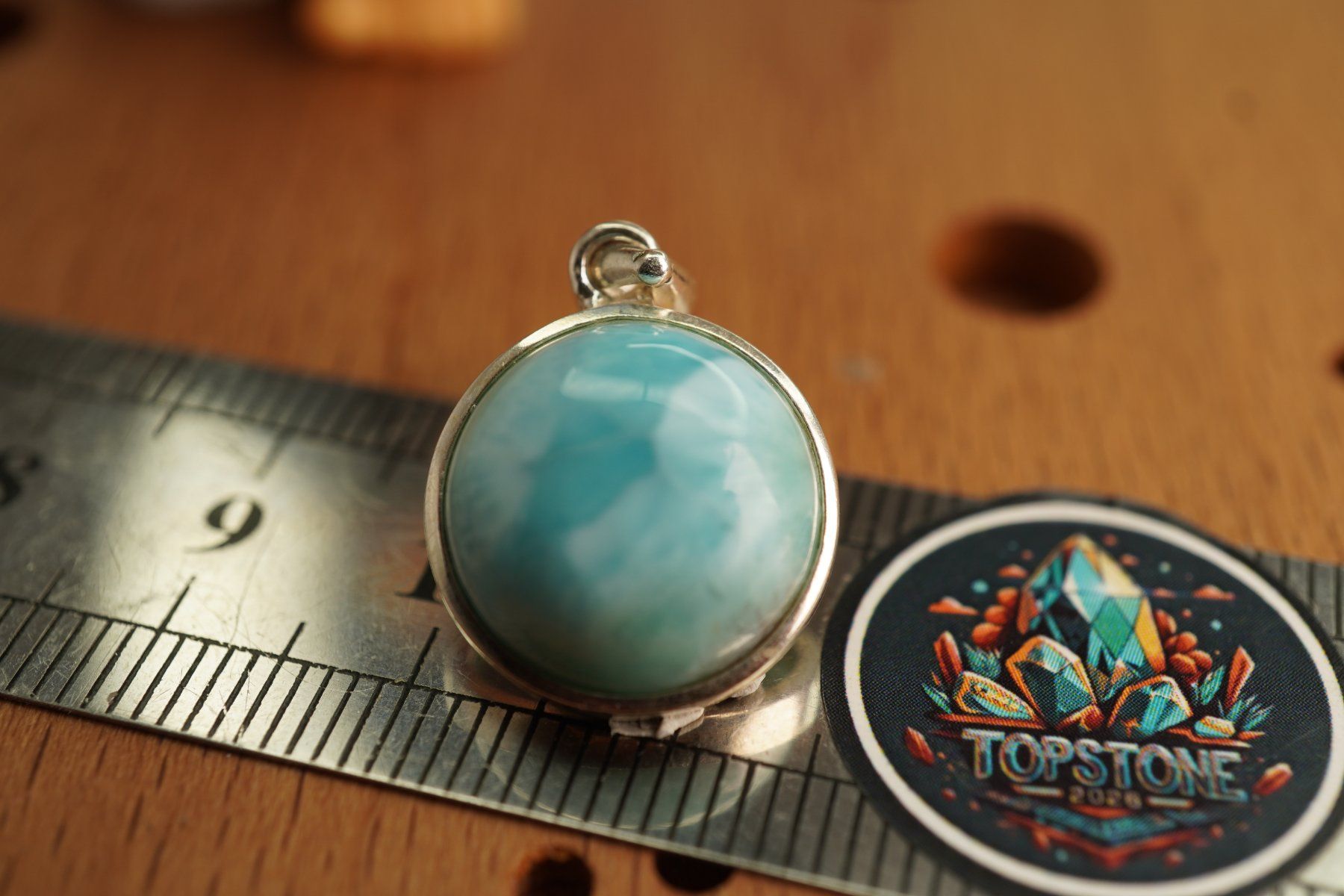 Anhänger: Larimar Rund    Silber 925 Silber  Anhänger – Neu und originalverpackt aus Eschenbach SG von topstone 2