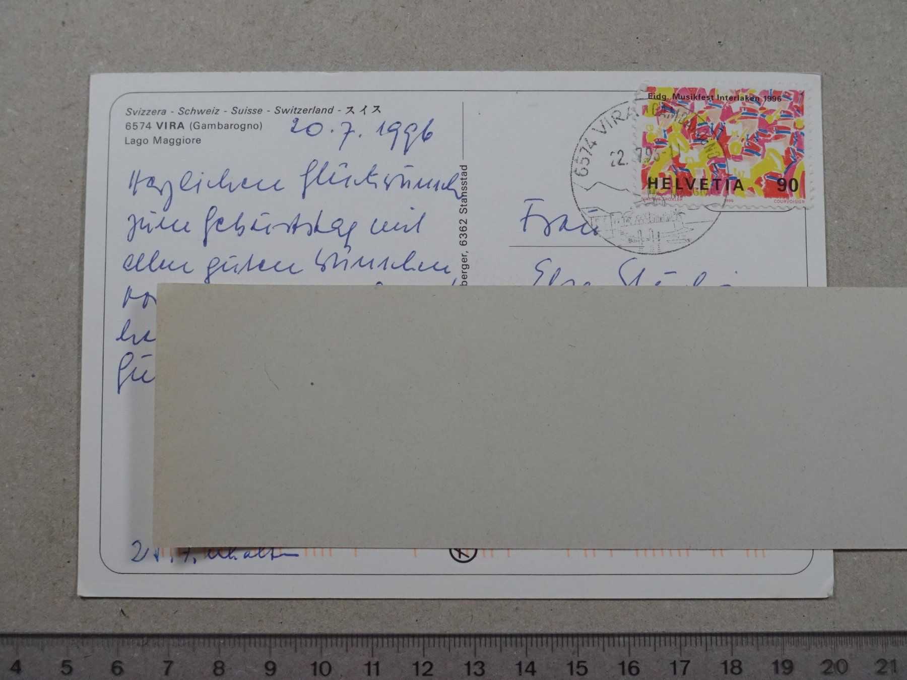 Cartoline postali: Vira, Gambarogno, 1996 – Usato da Lenzburg venduto da fh1 1