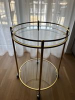 Servierwagen rund Glas mit Rollen guter Zustand