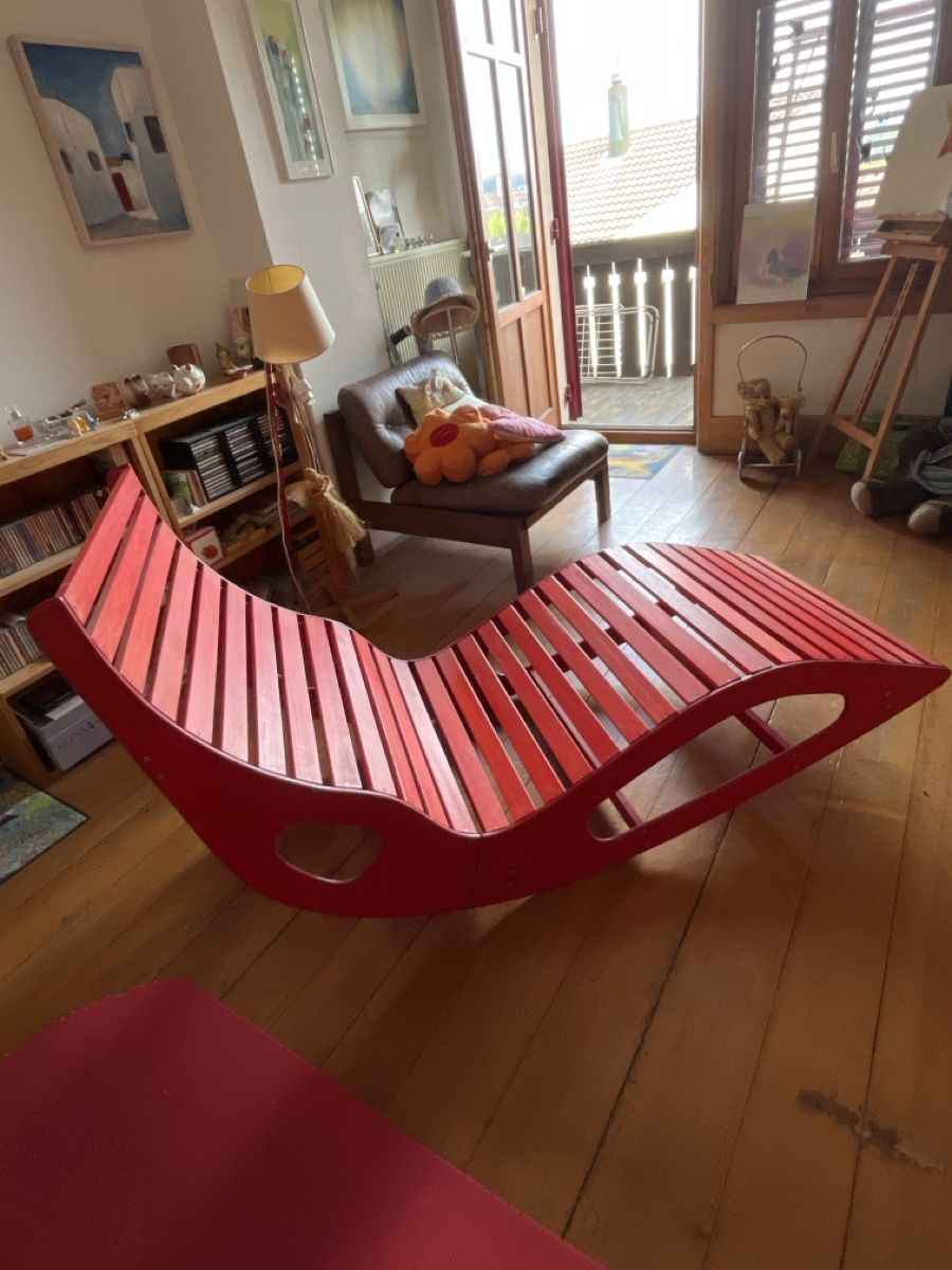 Coop Sedie a sdraio: Schaukelliege Holz rot gebeizt – Usato da Rombach venduto da sil_kbb7