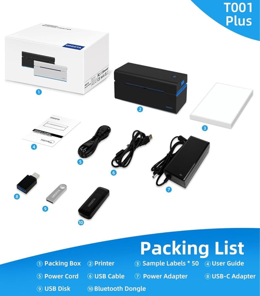 Stampanti: ORGSTA T001 Plus Etikettendrucker Bluetooth USB – Nuovo e nell'imballaggio originale da Suhr venduto da SchnapperCH 6