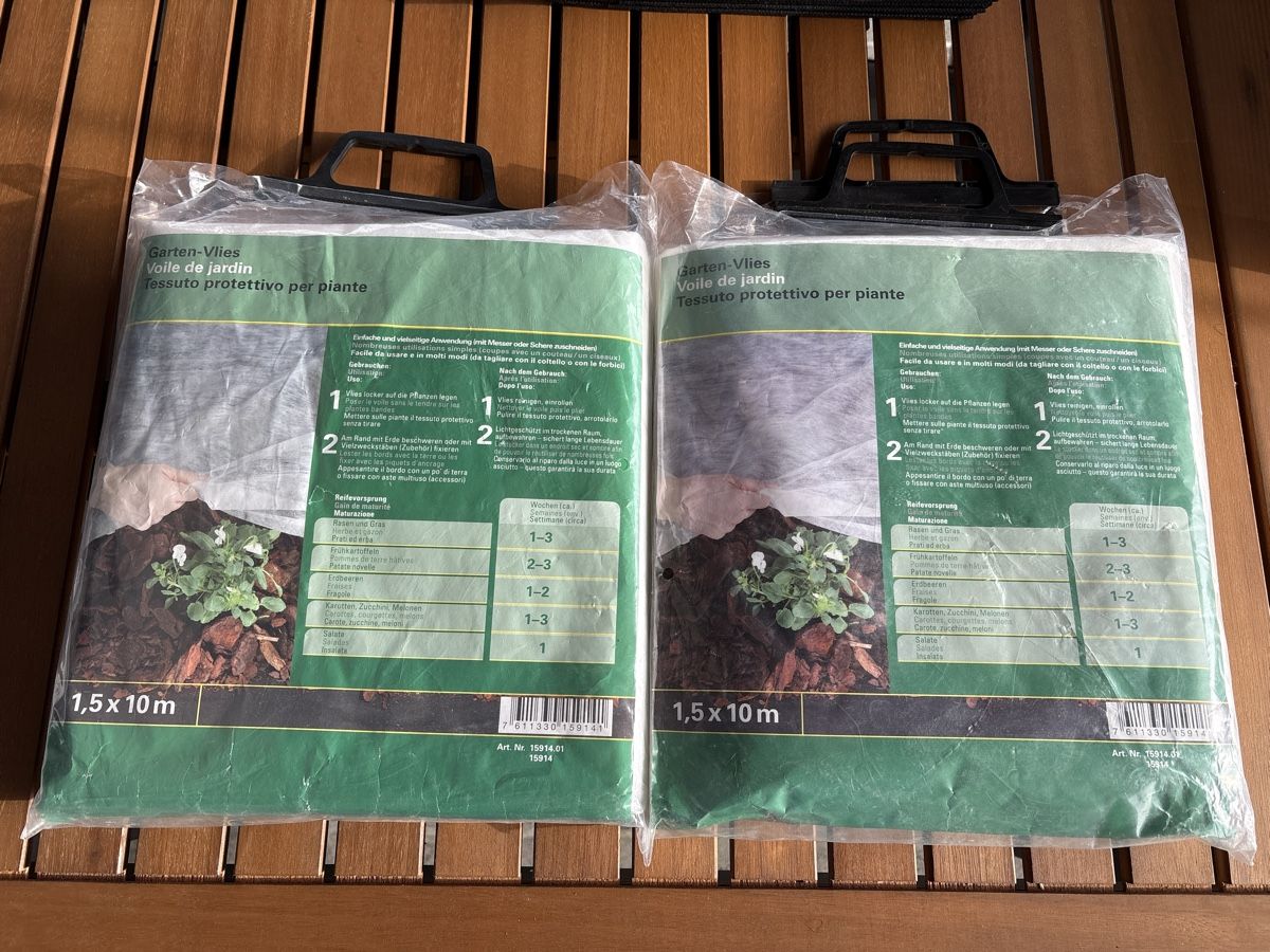 Lackretusche & Schutzfolien: Gartenflies 2 Stk 1.5 x 10m – Neu und originalverpackt aus Grenchen von nethy