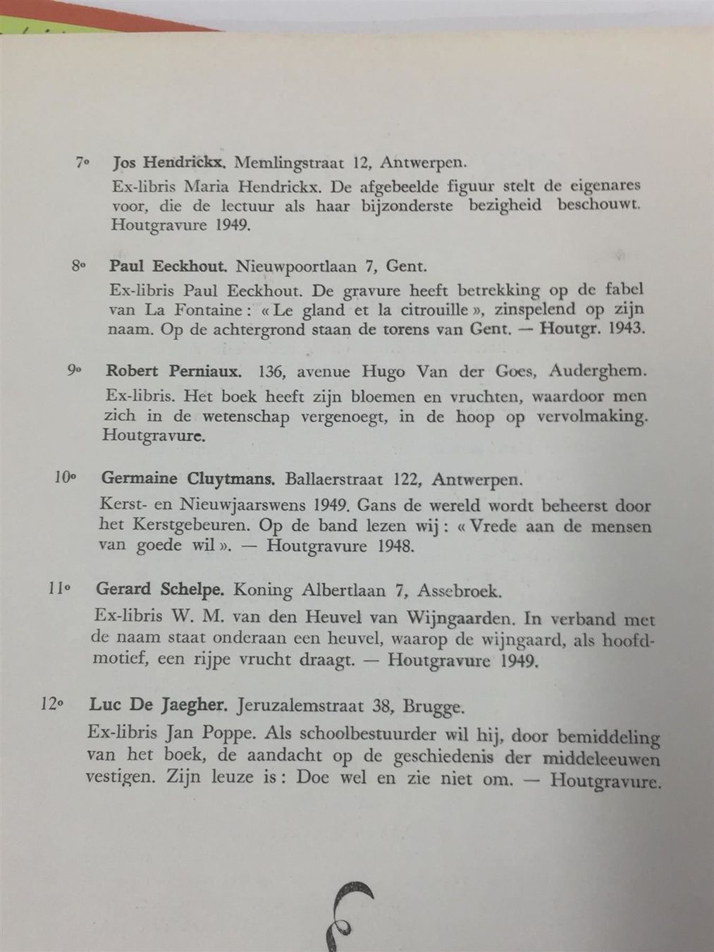 Anelli: (22) Antwerbsche Ex Libriskring 1949 – Usato da Bern venduto da Jwpm66 7