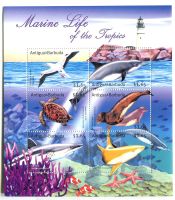 Block "Fische, Delfine, Haie". Antigua und Barbuda