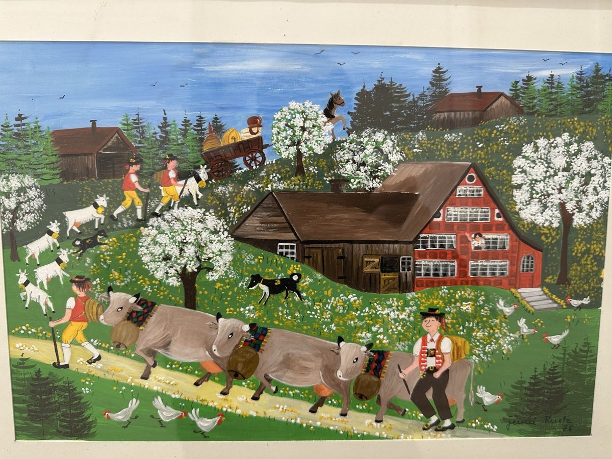 Dipinti: Appenzeller Gemälde Appenzell Alpaufzug – Usato da Ebikon venduto da Gaenggeliwaar 1