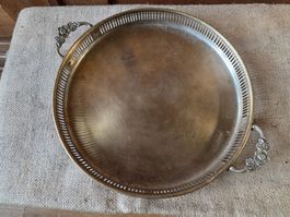 antikes Blech Servier-Tablar Tablett 28 cm