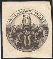 Ex-libris héraldique LAUFFEN, Johann von (1745-1810). Luzern