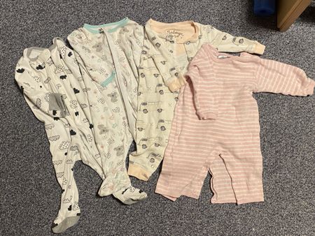 68 Mädchen Overall Pyjama 4 pack