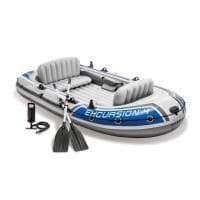 Intex Excursion 4 Inflatable Boat Set + Sun Canopy