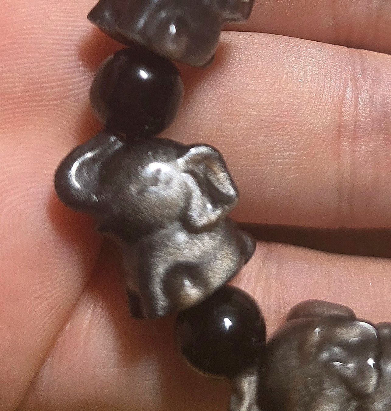Minerali & Pietre curative: Silber Obsidian Elefäntchen Armband – Nuovo e nell'imballaggio originale da Matzingen venduto da Shay_Crystalz 2
