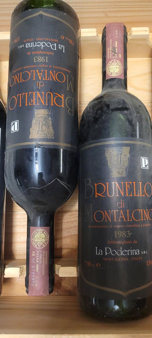 Wein: 2 Flaschen La Poderina Brunello di Montalcino 1983 – Gebraucht aus Sisseln AG von cosmos04 1