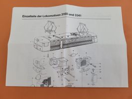 Märklin H0 - Einzelteile der Lokomotiven 3160 und 3341