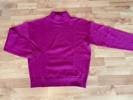 Rollkragen Pullover, Farbe Fuchsia, Grösse S