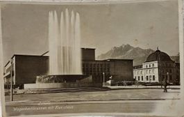 LUZERN  -  Wagenbachbrunnen mit Kunsthaus  - 1935
