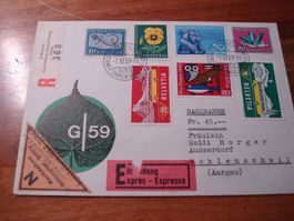 Toll frankierter R-NN-Eil-Brief 1959, Sonder-o G/59