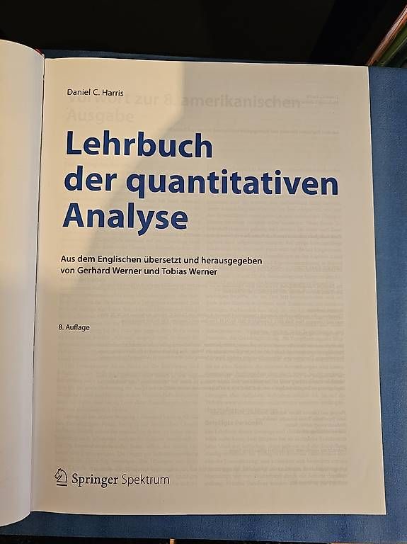 Libri: Lehrbuch der quantitativen Analyse, Daniel C. Harris – Usato da Ennetmoos venduto da Serii8 2