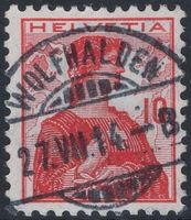 WOLFHALDEN 27.VII.14 - Vollstempel auf Helvetia Brustbild