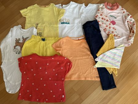 Sommer Set Mädchen Grösse 86, T-Shirts, Hosen, Body