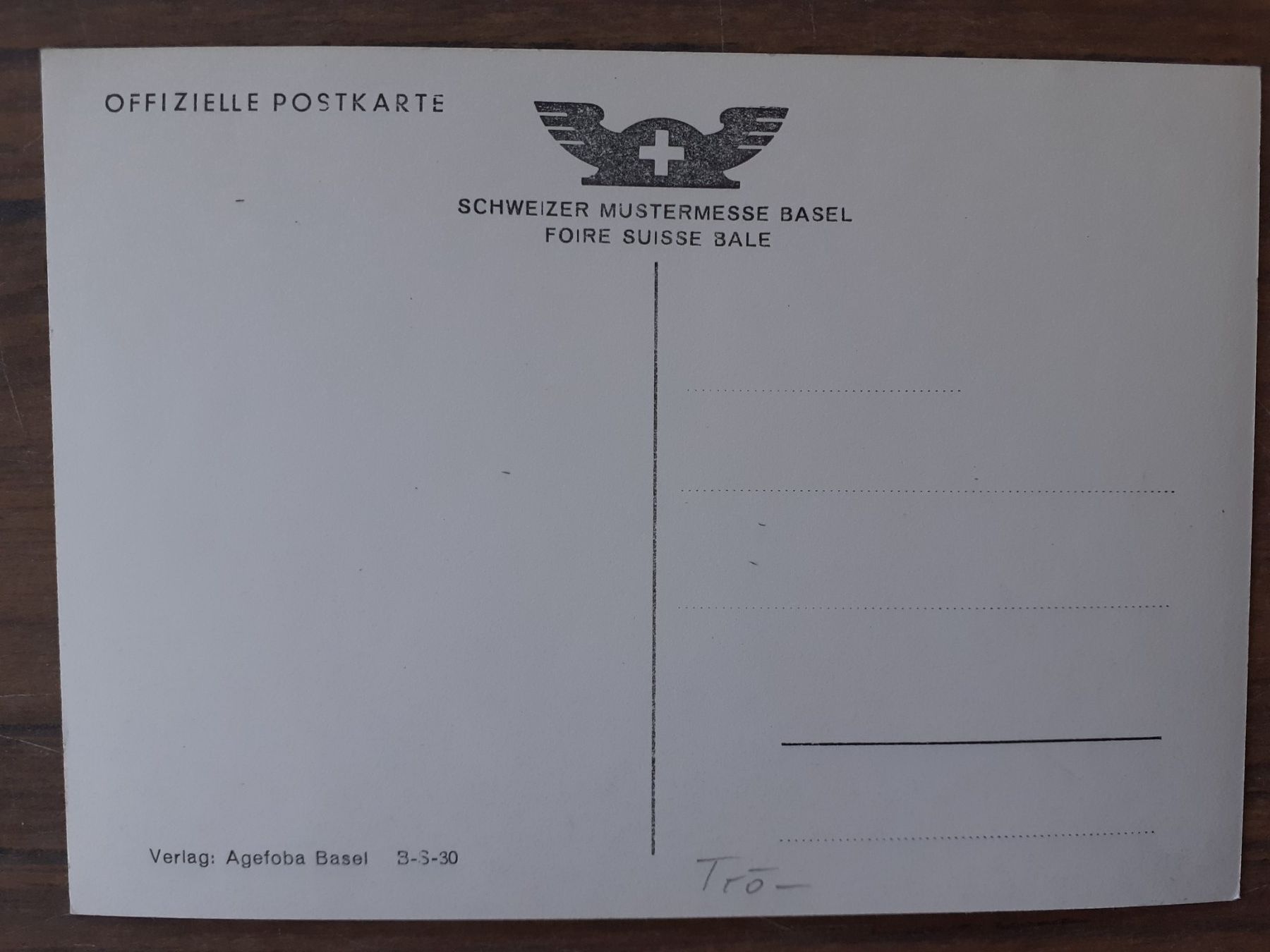 Cartoline postali: Ansichtskarte Schweizer Mustermesse Basel – Usato da Mörschwil venduto da aik_x8mc 1