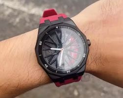 Uhr Sport Autoreifen Design Bordeau Silikonarmband - Montre