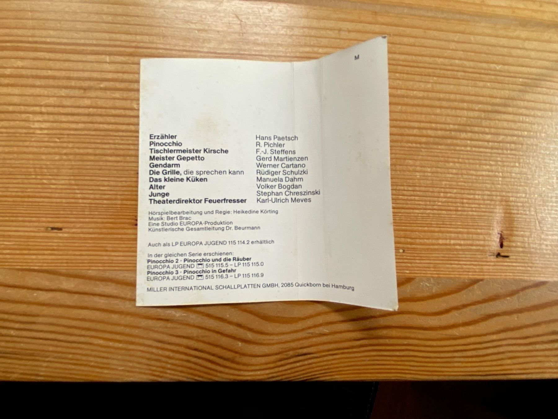Musicassette: Kassette - Pinocchio (1) – Usato da St.Gallen venduto da kingsamas 4