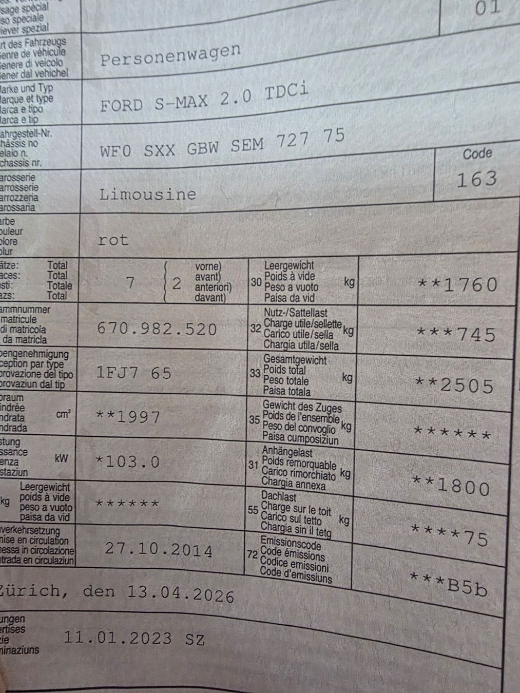 Ford Automobili: Ford smax  – Usato da Zürich venduto da Neco23 4