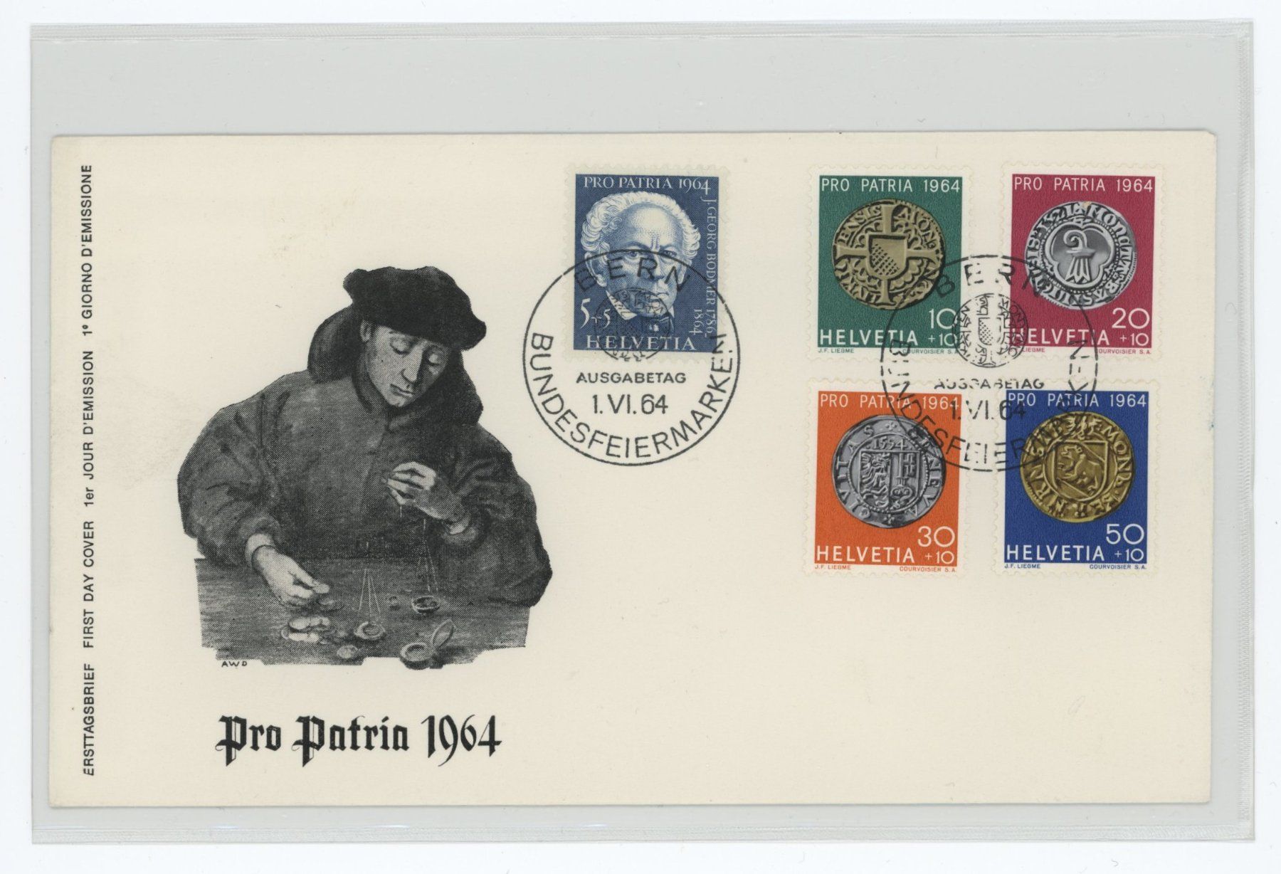 Tutti i francobolli: Privat illustriertes Pro Patria FDC 1964 – Usato da Utzigen venduto da sprint.007
