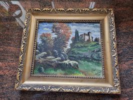 Oelbild auf Holz in Originarahmen