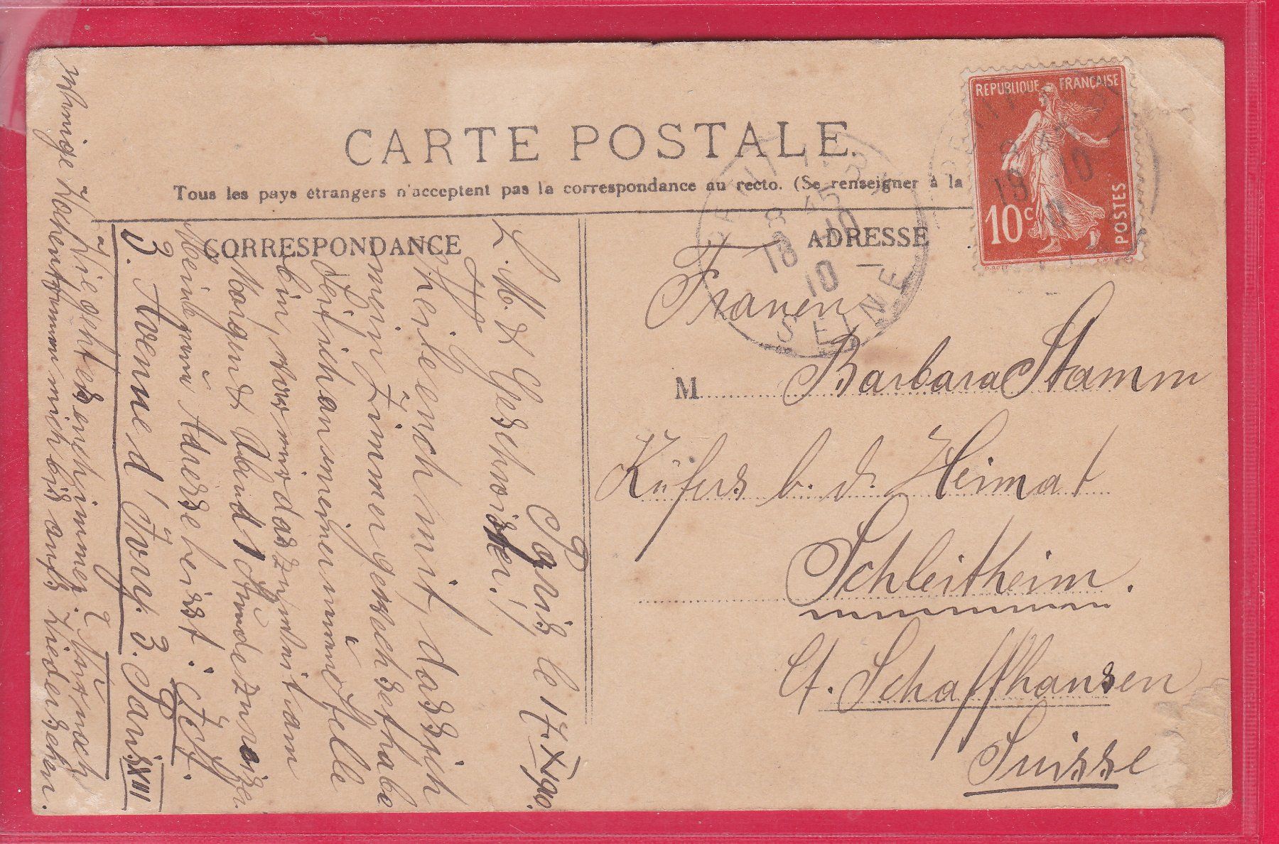 Cartoline postali: PARIS, LA COLONNE VENDOME, 18.10.1910 – Usato da Oberrieden venduto da Gebirgsstelze 1