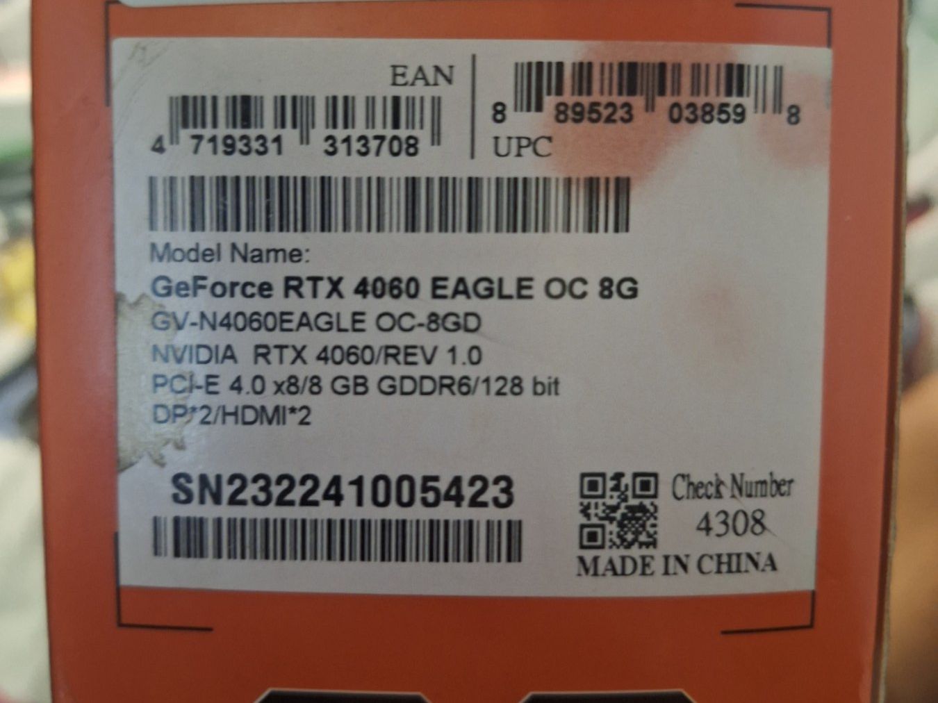 Gigabyte Schede grafiche: Carte graphique GeForce RTX 4060 Gigabyte Eagle OC 8Gb – Usato da Bernex venduto da yozyoz 1