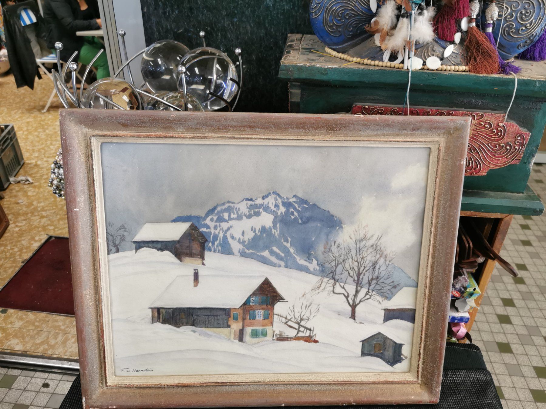 Dipinti: VUE DE GSTAAD AQUARELLE SIGNÉE HORNSTEIN – Usato da Genève venduto da Qanil77