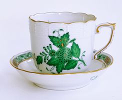 Tee / Kaffee Tasse & Untertasse*Set*HEREND*SET*Apponyi Grün*