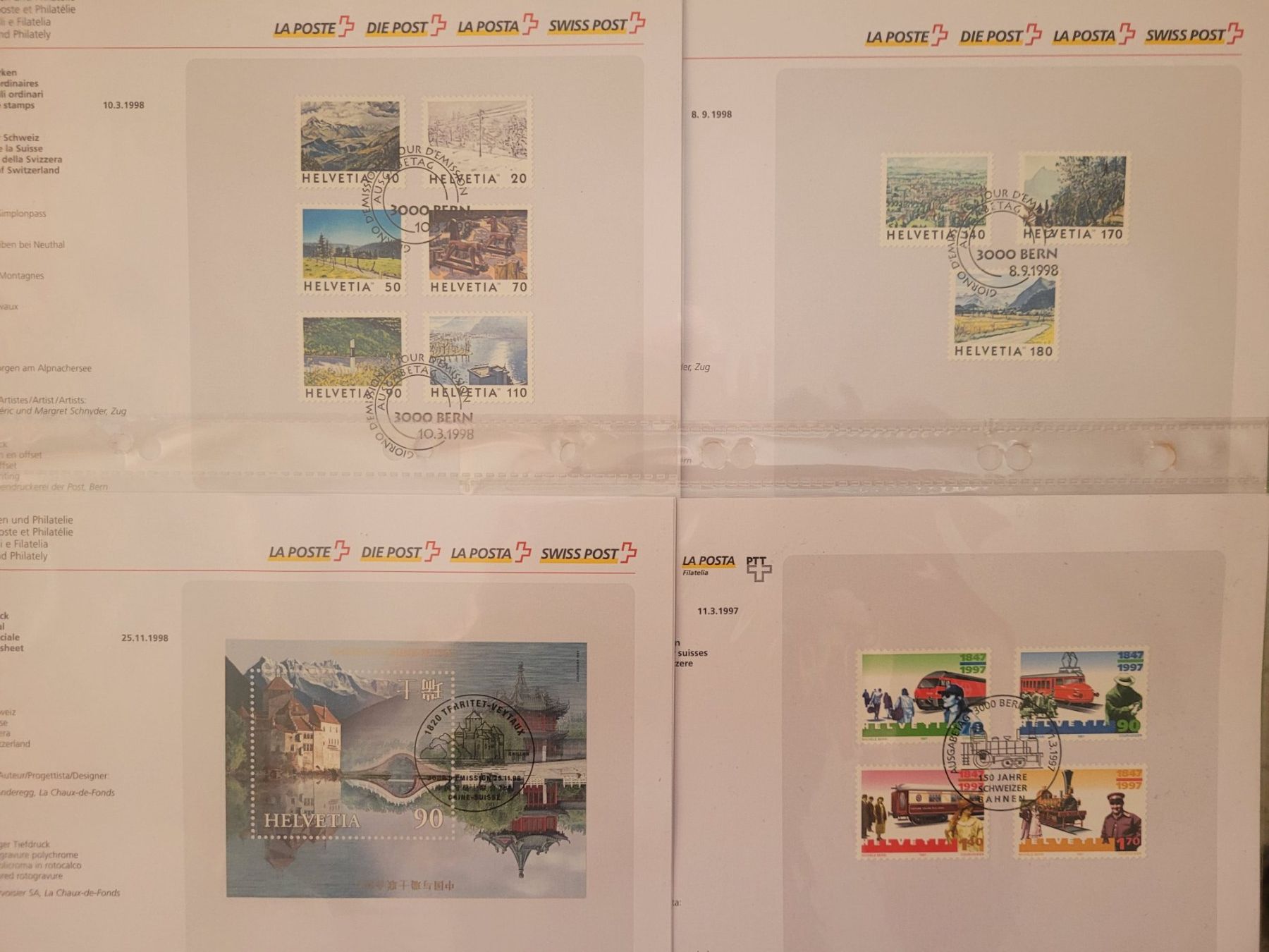 Alle Briefmarken: Feuillets PTT 487-527 cat. 393,- – Gebraucht aus Colombier NE von Colombier 1