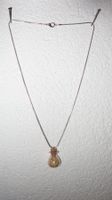 Halskette Fläschchen mit Blattgold Kette 45 cm