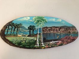 Holz bemalen farbig Bild  - Vintage !