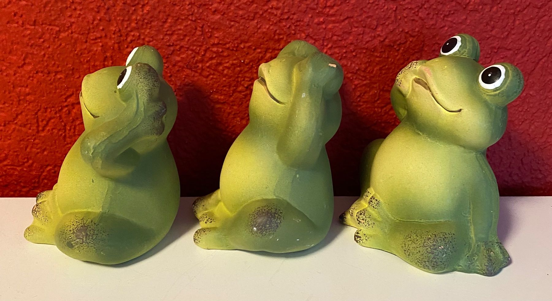 Statuette: 3er Set Deko Frösche "Nichts sehen..." Figuren Garten – Nuovo e nell'imballaggio originale da Zäziwil venduto da Emlea 2