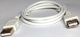 Kabel Verlängerung USB-2.0 Typ-A ST/BU ca.80cm weiss