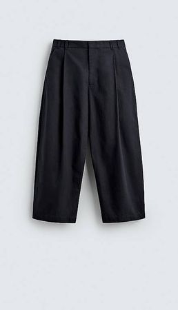 Breite ZARA HOSE aus BAUMWOLLE-LEINEN, Grösse L/42