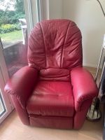 Sessel rot Leder verstellbar guter Zustand