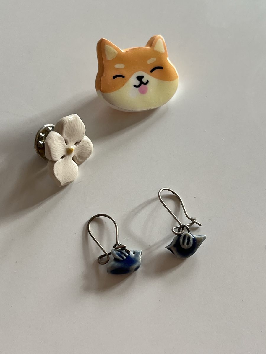 Orecchini pendenti & Orecchini a lobo: Keramik-Ohrringe und Pins – Usato da Zürich venduto da vintage_for_you