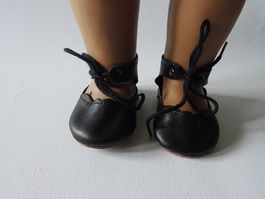 Puppenschuhe Leder schwarz