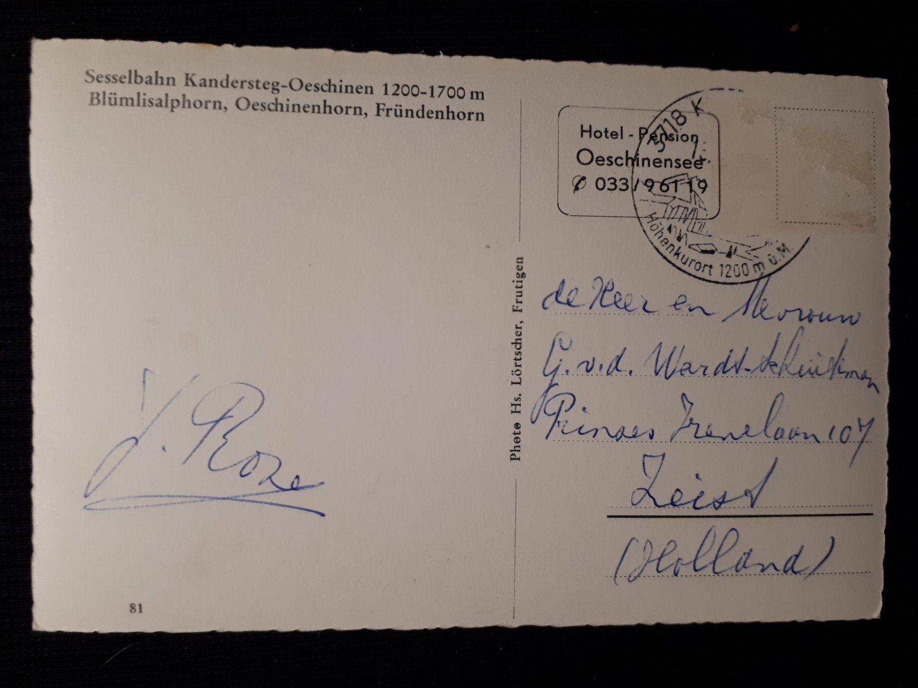 Cartes postales: KANDERSTEG - SESSELBAHN - KLEINEN MANGEL – D'occasion à Ponto Valentino par giorgia06 1